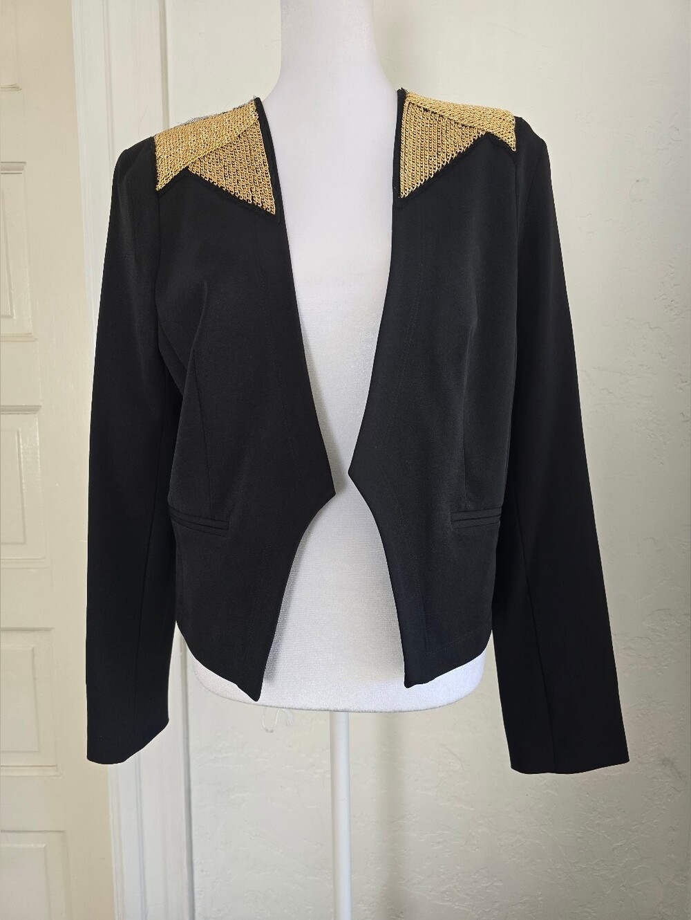 Worthingtom Black Jacket with Gold Accents